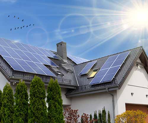 Solar panels on a roof